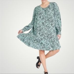Ava & Viv Long Sleeve Woven floral print dress